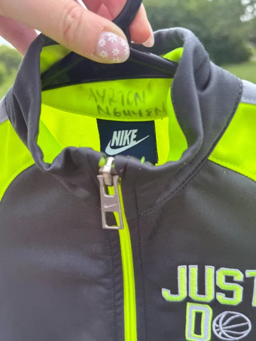 Nike Just Do It Toddler Track Jacket Neon Sporty Athleisure 4T Zip Up 3922